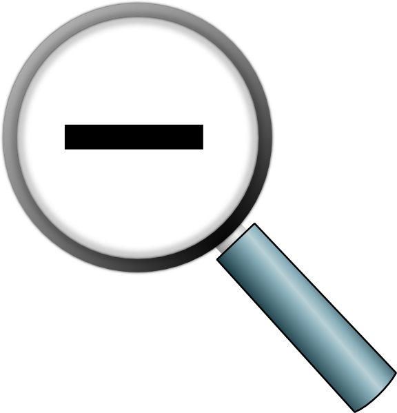 Magnifying Glass With Minus Sign (576x599), Png Download