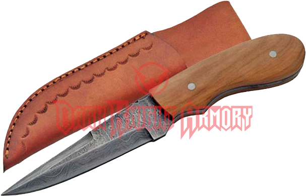 Damascus Spear Point Knife (641x641), Png Download