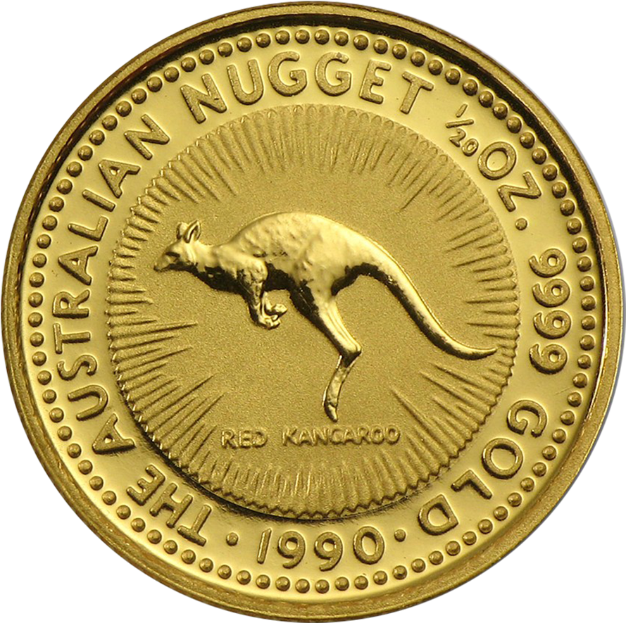 Pre-owned Australian Nugget 1/20oz Gold Coin (900x900), Png Download