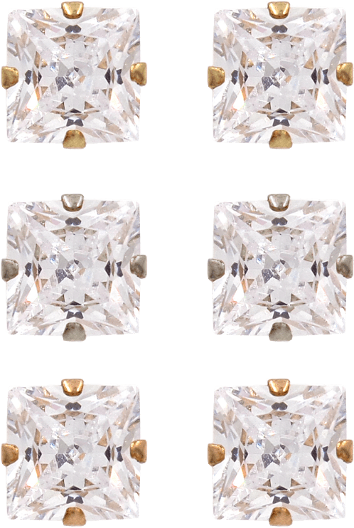 12 Carat Total Weight Studs Set In 18k Yellow Gold/rose (864x864), Png Download