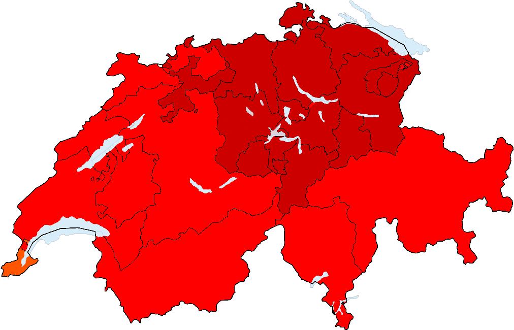 Mapa Referéndum De Suiza (1052x744), Png Download