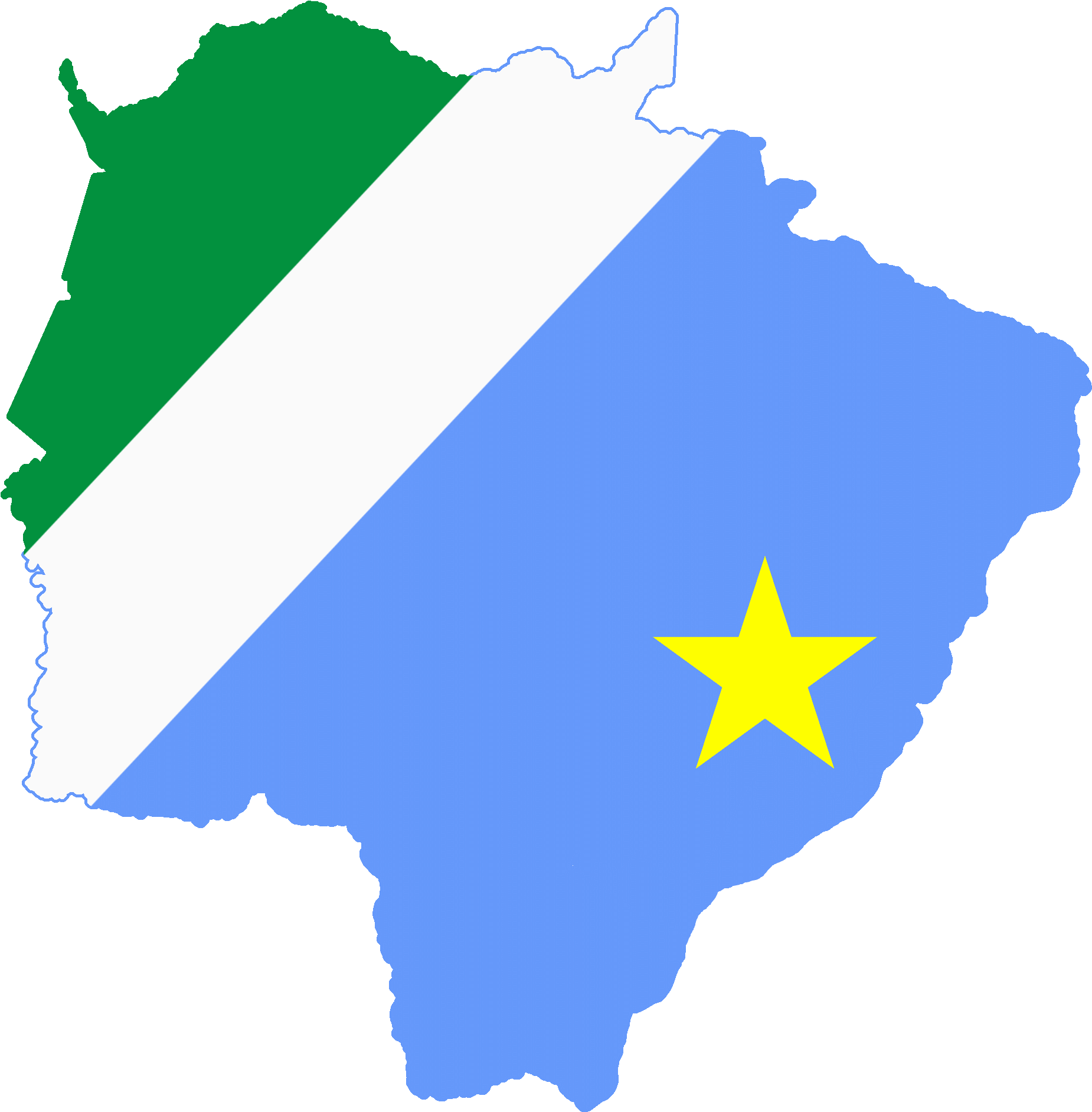 Flag Map Of Mato Grosso Do Sul (2000x1957), Png Download