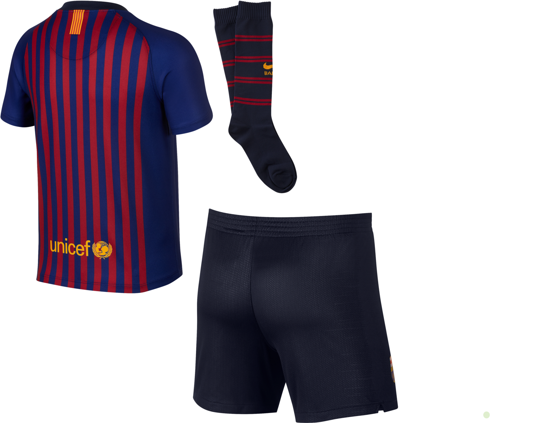 Set Nike Fc Barcelona Little Kid 2018/19 Home 894479-456 (2128x1416), Png Download
