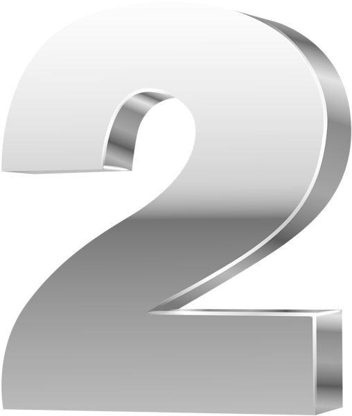 Number Two 3d Silver Png Clip Art Image (514x600), Png Download
