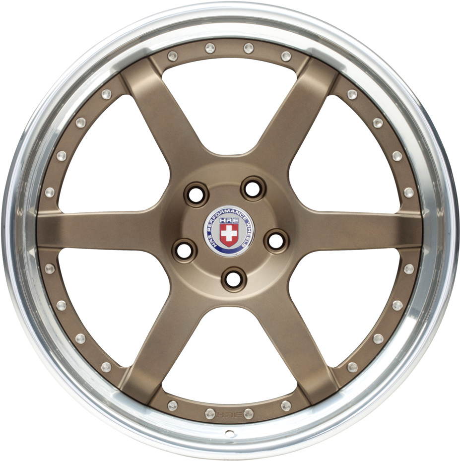 Hre C106 Bronze Face With Polished Lip Finish Wheels (960x931), Png Download