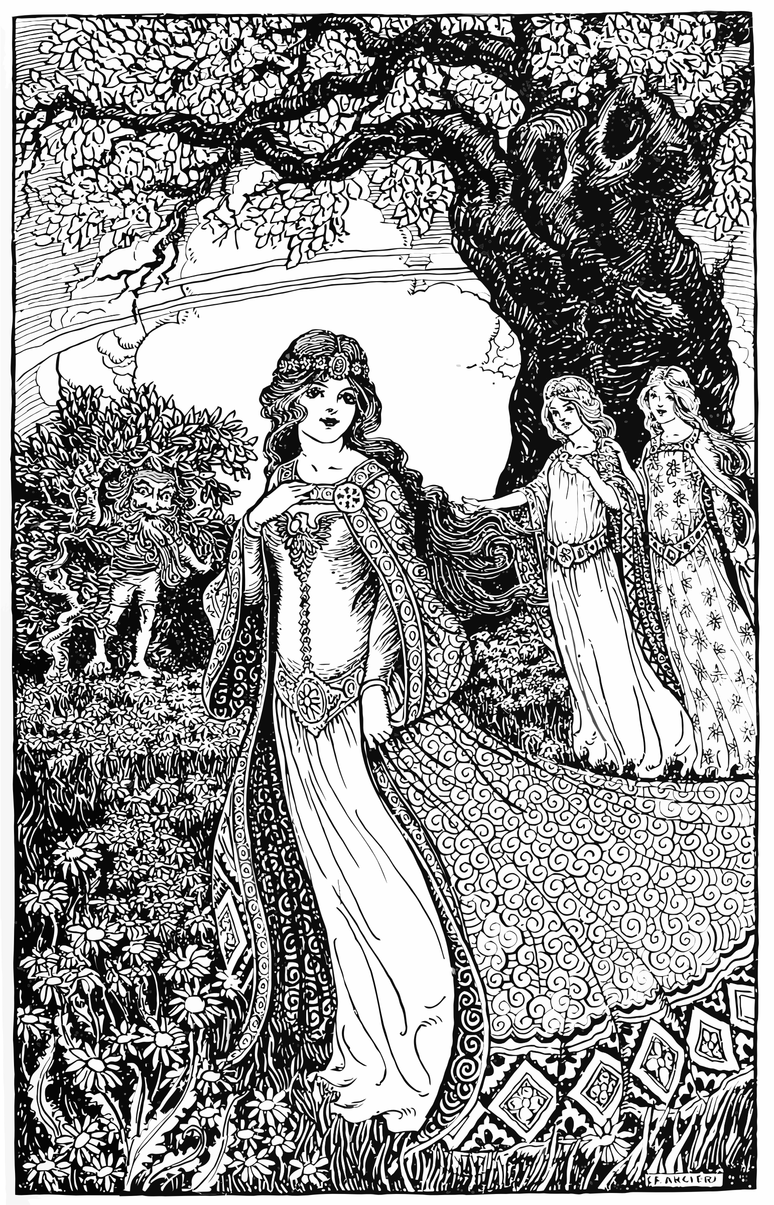 This Free Icons Png Design Of Three Ladies And A Peeping (1542x2400), Png Download