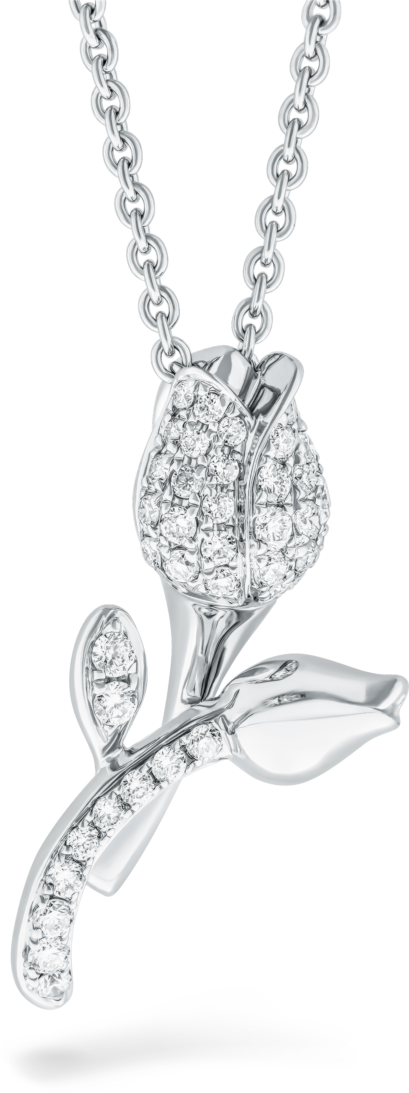 Diamond Tulip Pendant White Gold 45 Small Diamonds (3793x3793), Png Download