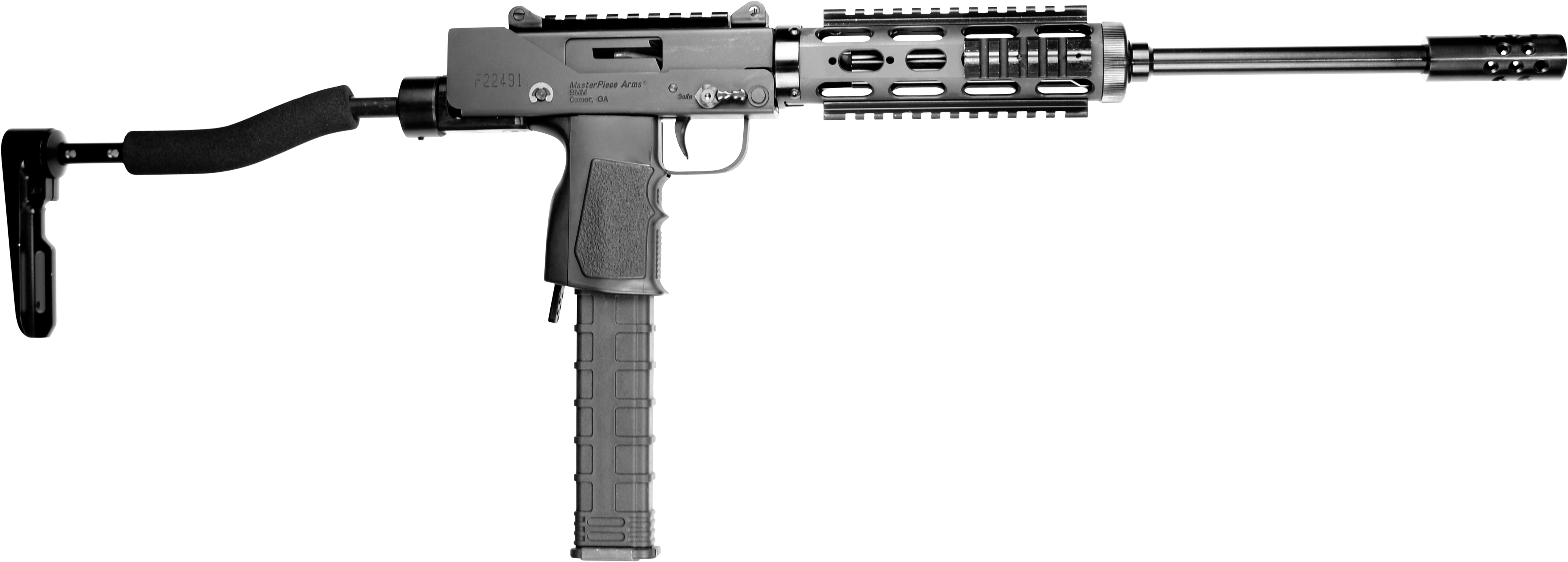 Masterpiece Arms 9300sst Defender Carbine Side Cocking (4288x1761), Png Download