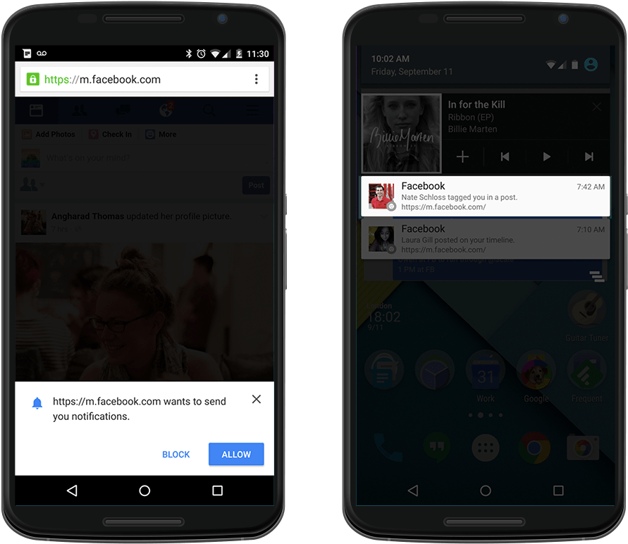 Wersm Nexus Phone Facebook Notifications Google Chrome (1000x897), Png Download