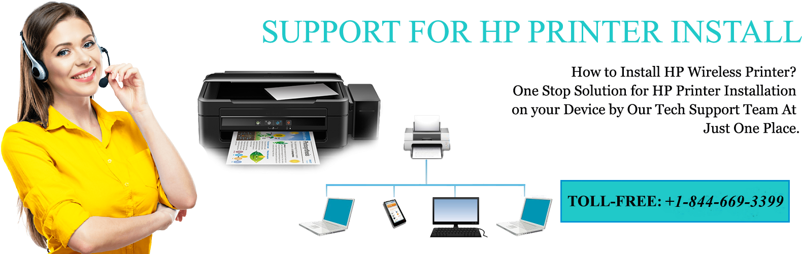 Hp Printer Png (1600x500), Png Download