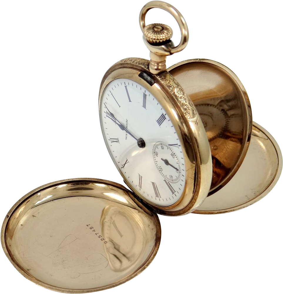 Waltham 16s Closed Face 1906 Pocket Watch Nice Case (998x998), Png Download