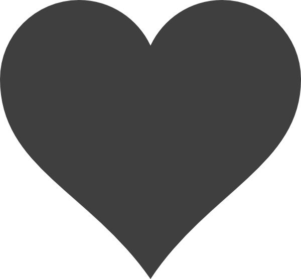 Grey Heart Clip Art (600x556), Png Download