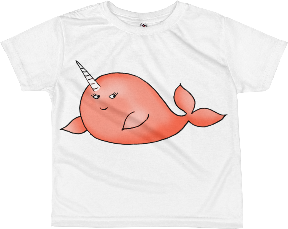Orange Narwhal Kids Sublimation T-shirt (1000x1000), Png Download