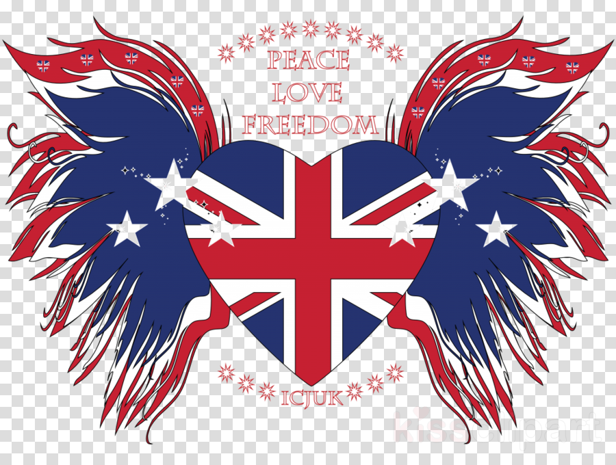 Peace Clipart Flag Union Jack Heart (900x680), Png Download