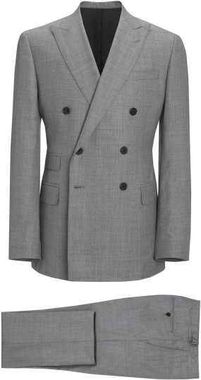 Kingsman Grey Double-breasted Prince Of Wales Check (627x588), Png Download