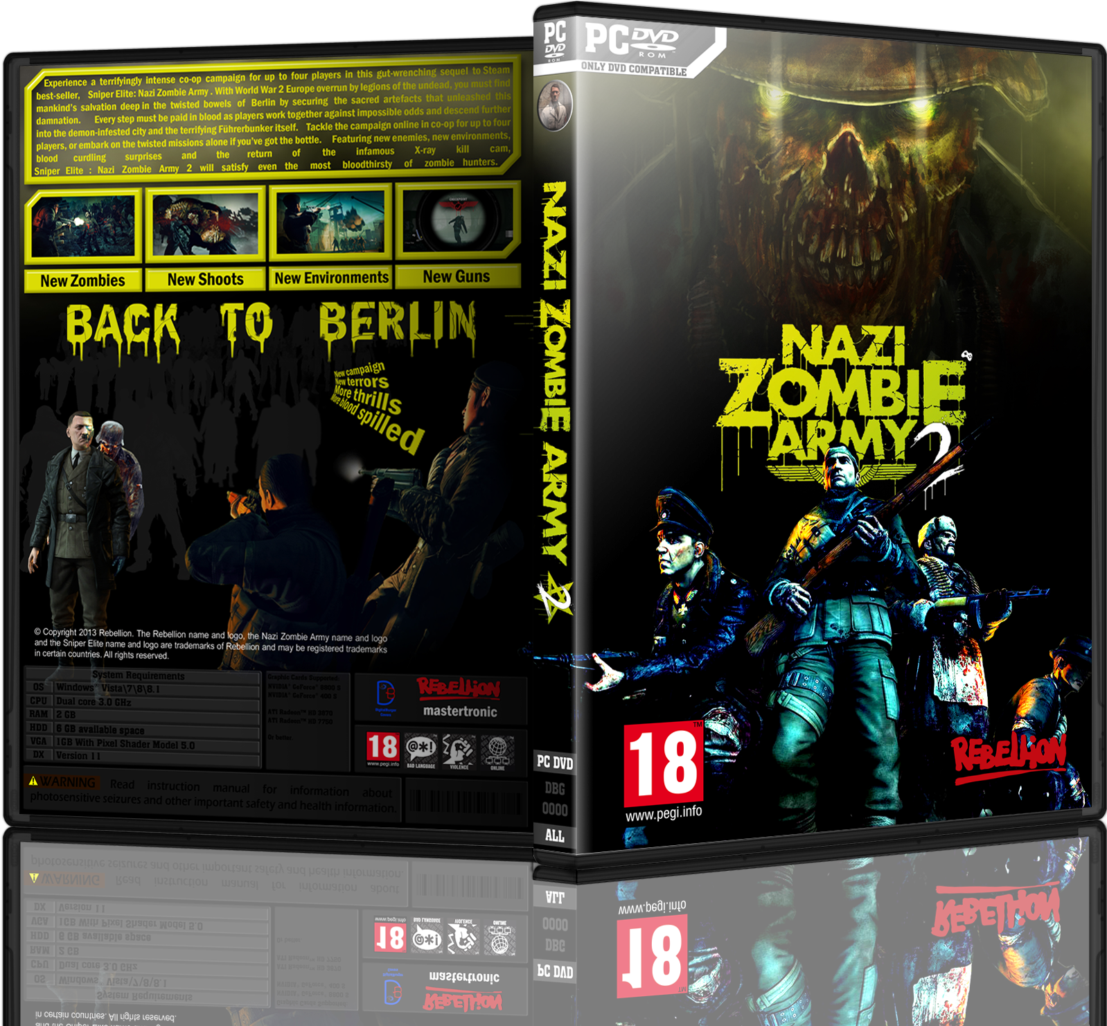 Sniper Elite Nazi Zombie Army 2 Box Cover (1759x1506), Png Download