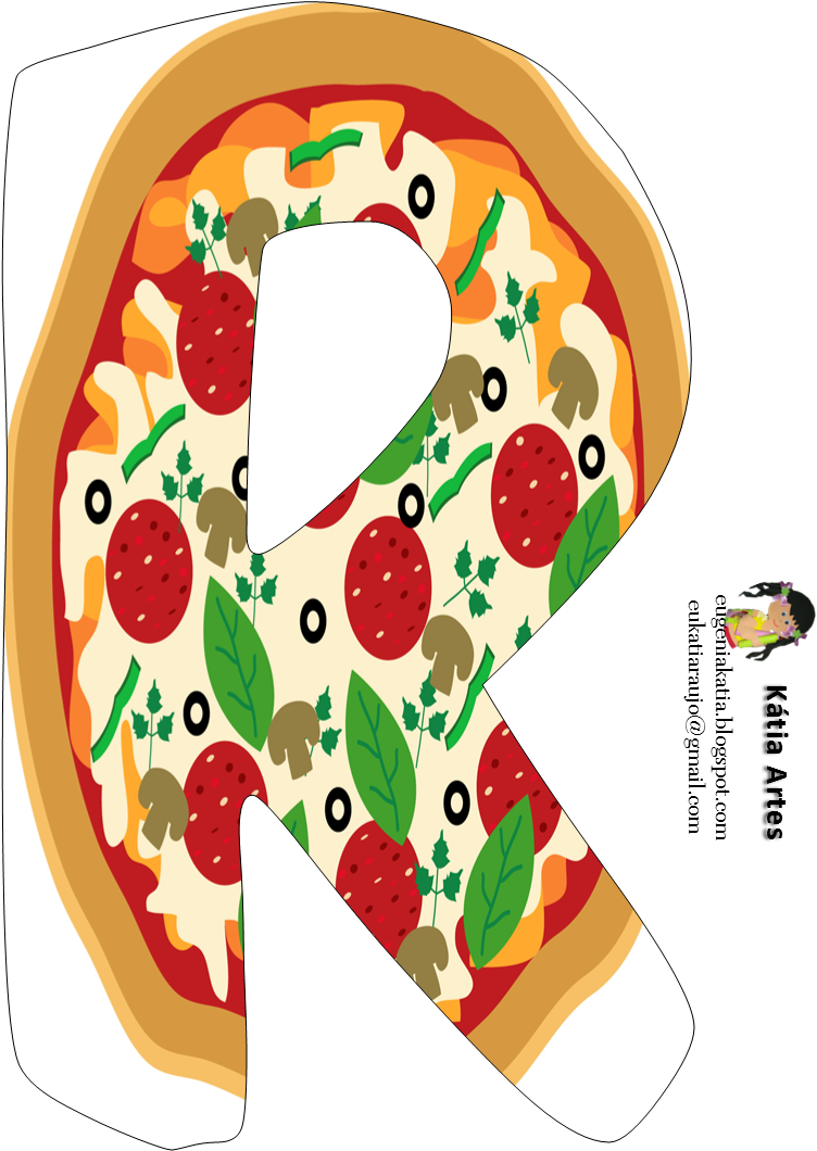 English Letter, Pizza Party, Lowercase (763x1059), Png Download