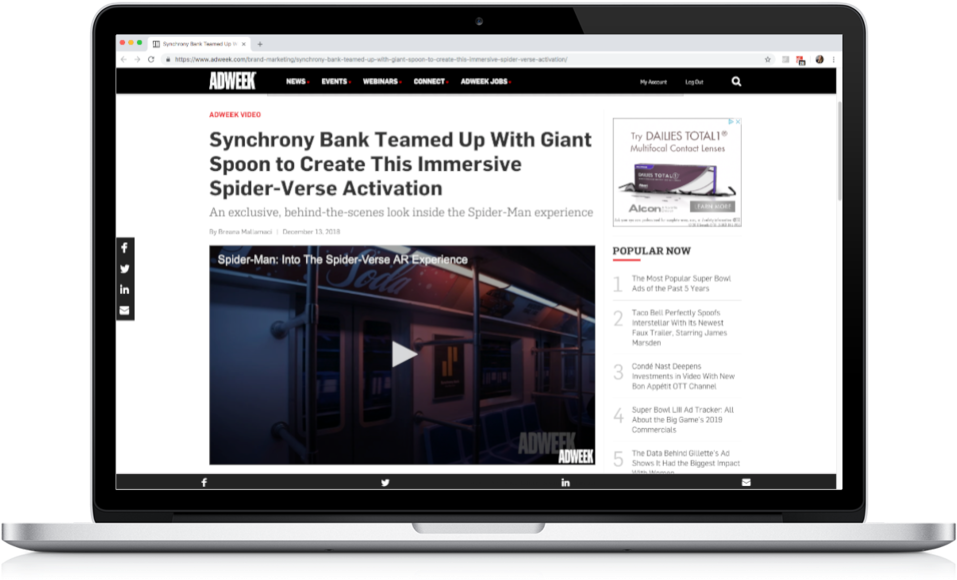 Gs Adweek Spiderverse (1000x600), Png Download