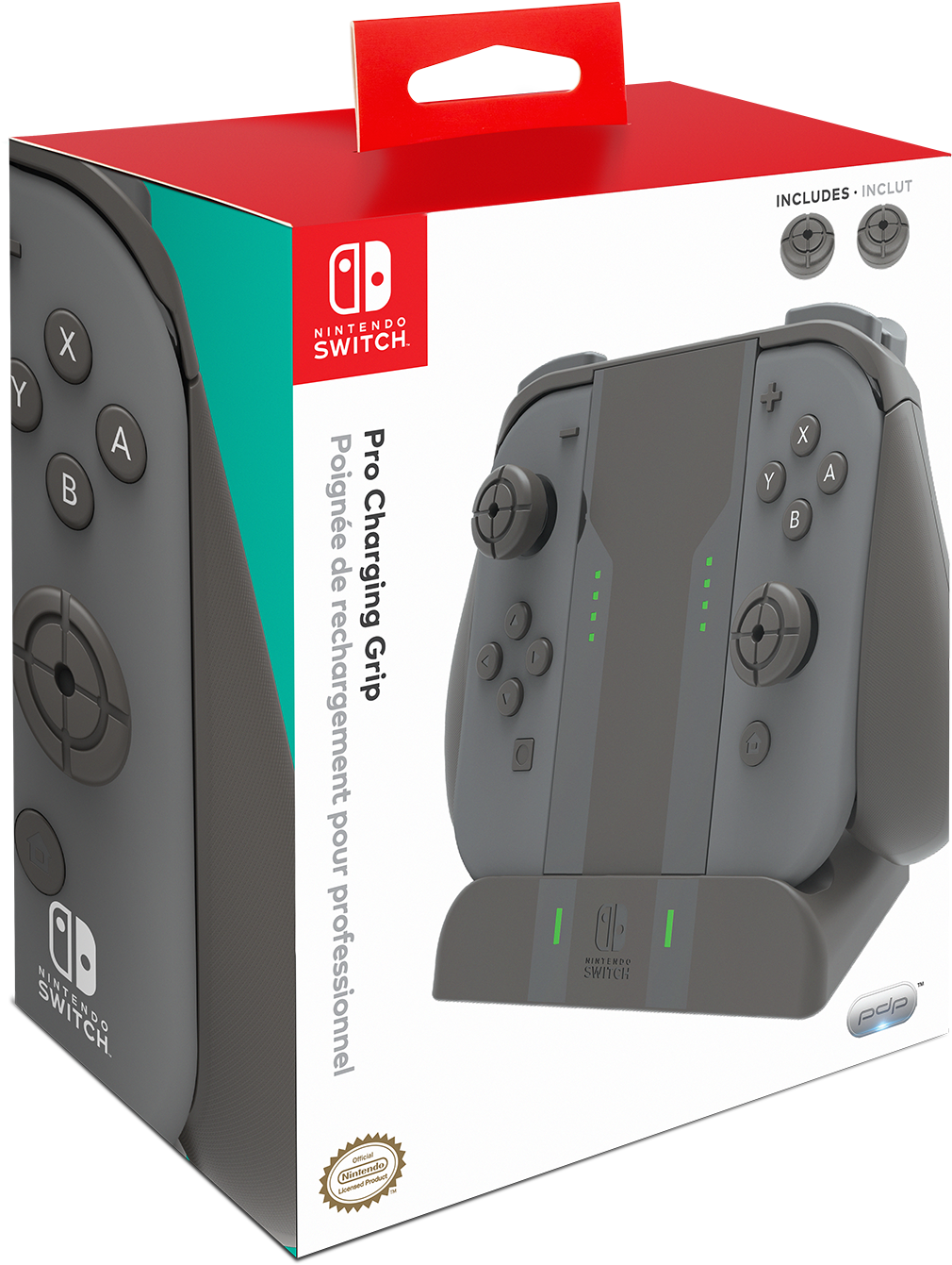 Pdp Nintendo Switch Pro Joy Con Charging Grip, Black, - Xbox 360 (1500x1500), Png Download