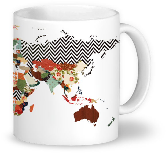 Caneca Mapa Mundi - World Map (800x800), Png Download