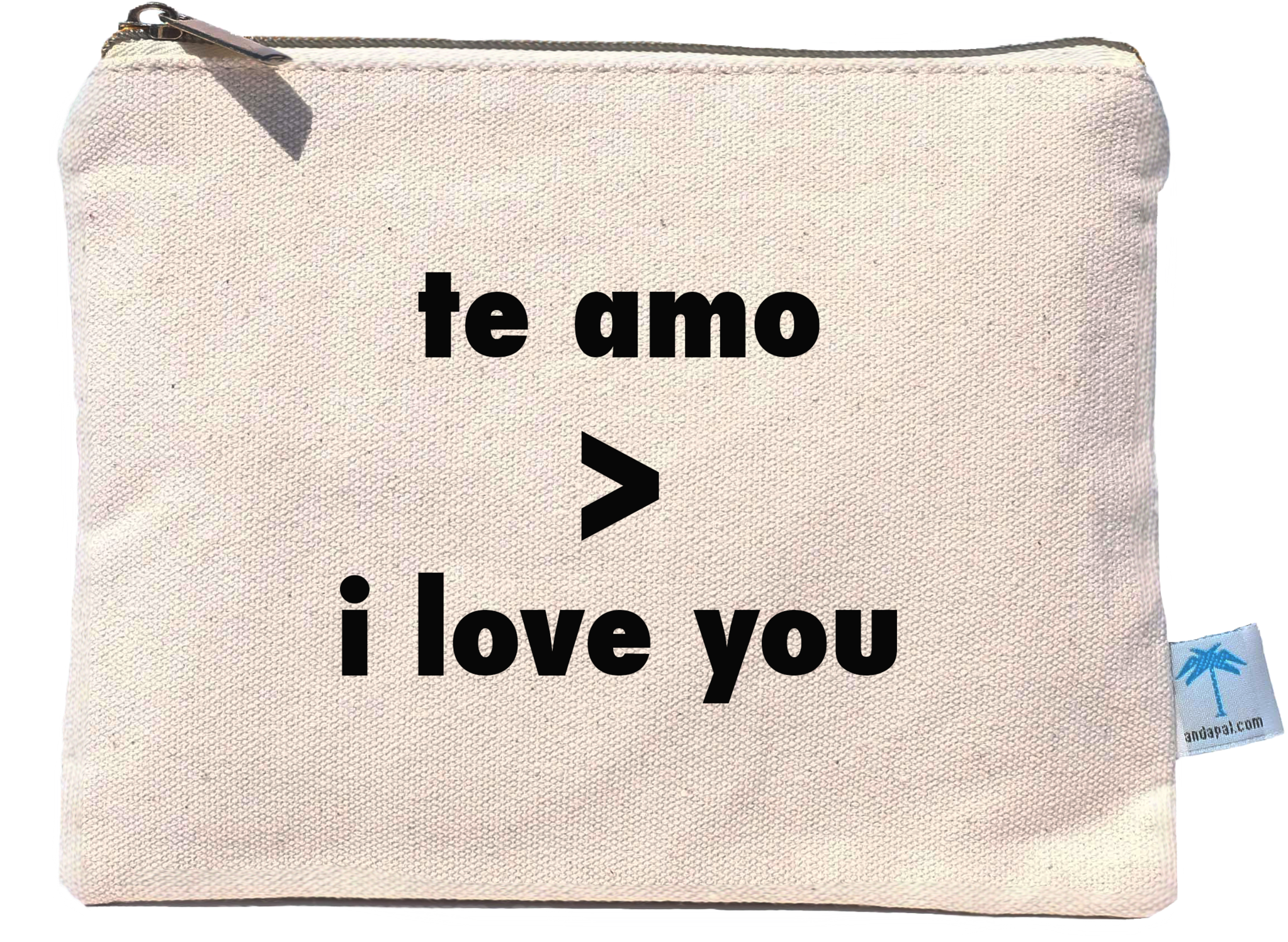 "te Amo>i Love You" Canvas Pouch Bag (2047x1532), Png Download