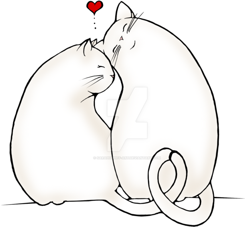 Cats Te Amo By - Love Cats Line Art (894x894), Png Download