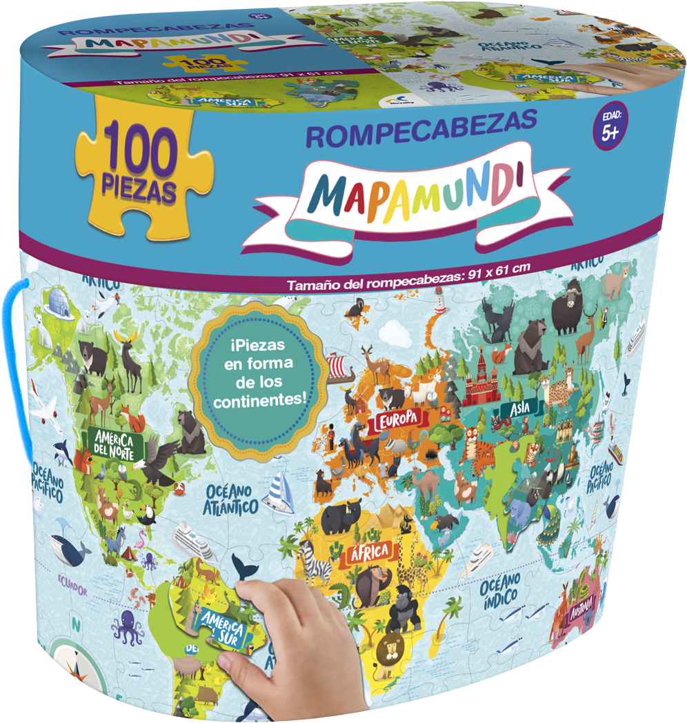 Rompecabezas Mapamundi Novelty - Box (1000x1129), Png Download