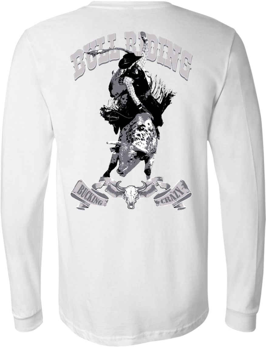 Boxer Crab Bucking Crazy Bull Rider Long Sleeve Shirt - Sweatshirt (1155x1155), Png Download