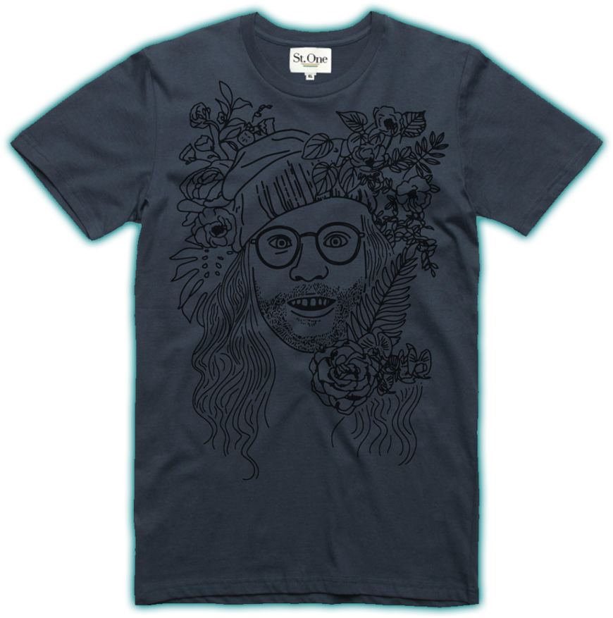 St One Flower Navy - Active Shirt (1000x1321), Png Download