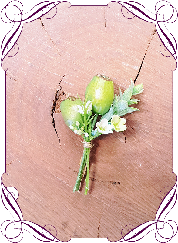 Silk Artificial Gum Nut Native Rustic Groom / Groomsmans - Artificial Flowers Native Australian (608x822), Png Download