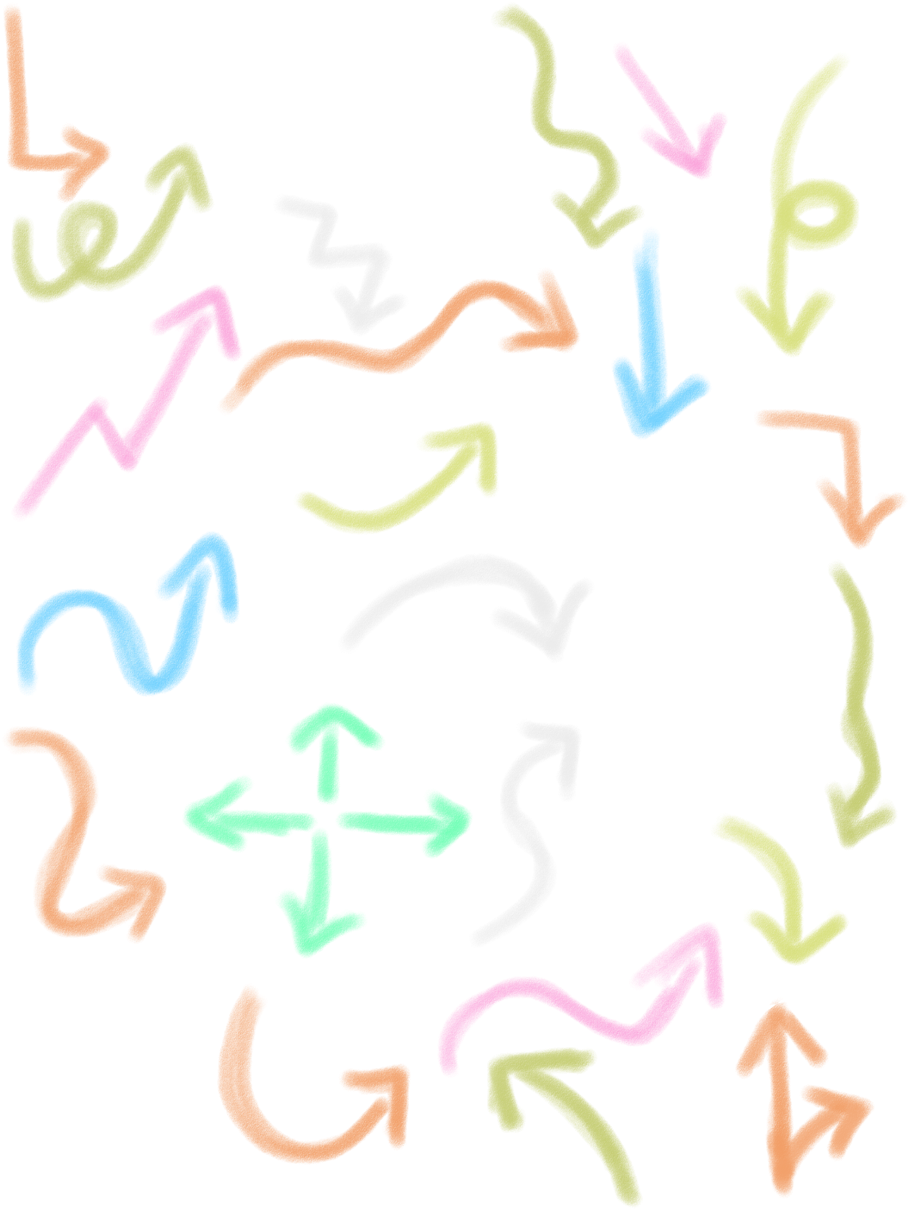 Hand Drawn Arrows Arrow Elements Colorful Png And Psd (1024x1369), Png Download