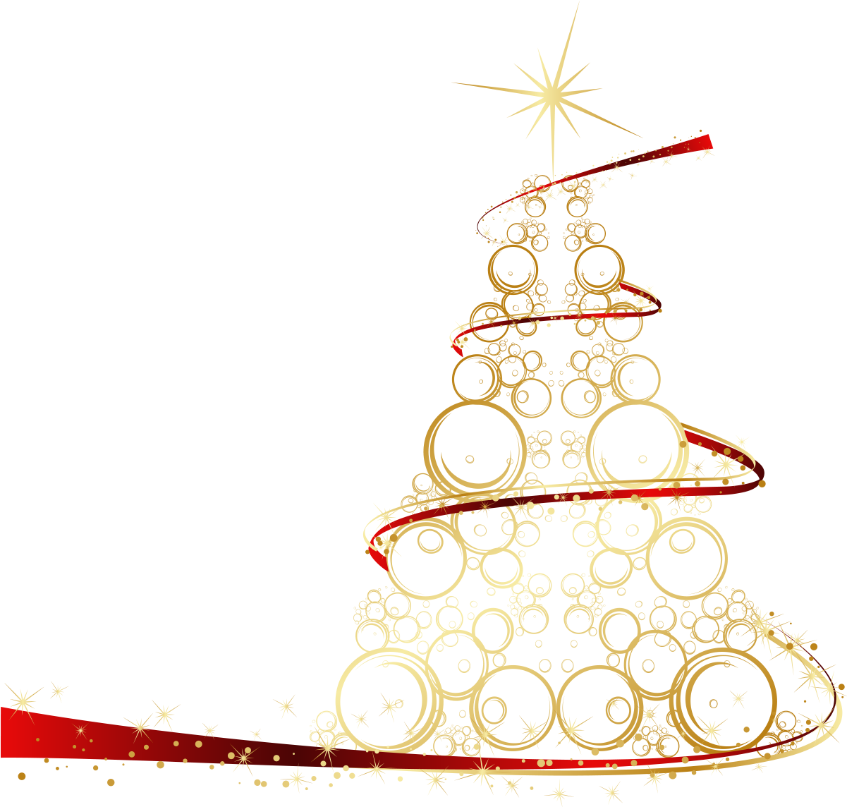Download - Gold Christmas Tree Vector Png (1200x1200), Png Download