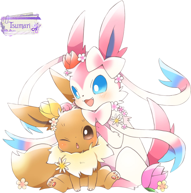 No Larger Size Available - Cute Sylveon And Eevee (729x704), Png Download