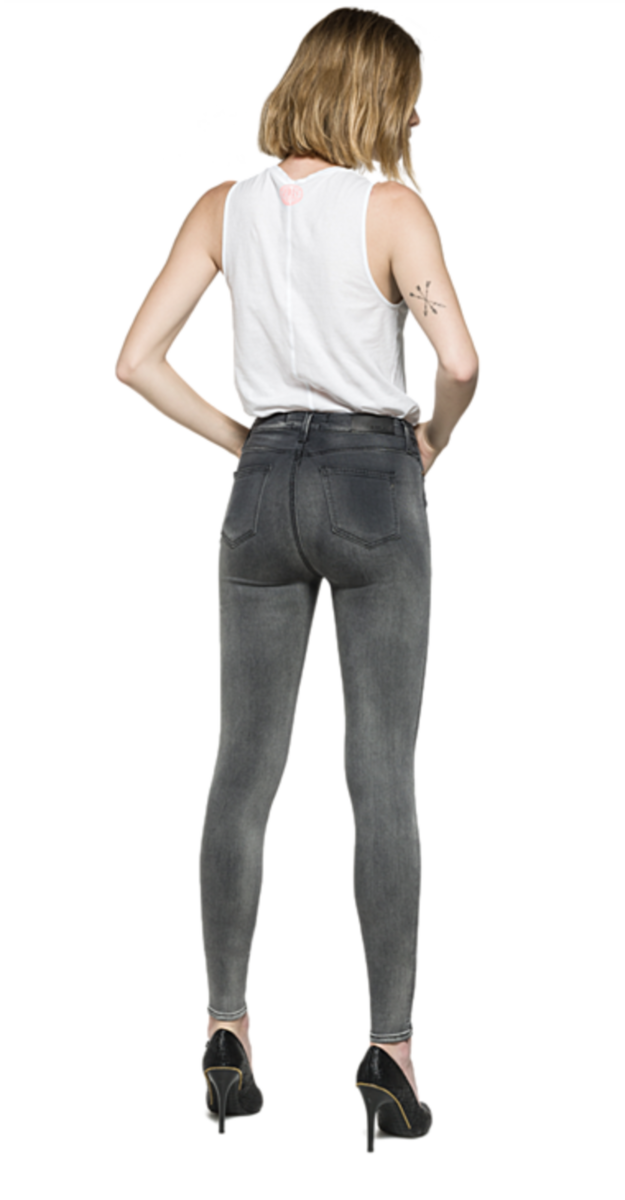 Replay Ladies Touch Jeans Grey Super Skinny Wa642 000 - Tights (625x1200), Png Download