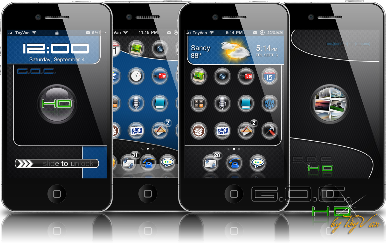 G - O - C - Hd By Toyvan - Iphone 4 Hd Themes (1600x1009), Png Download