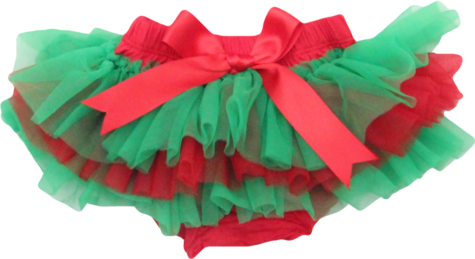 Red And Green Christmas Tutu Bloomer - Ruffle (1073x1073), Png Download