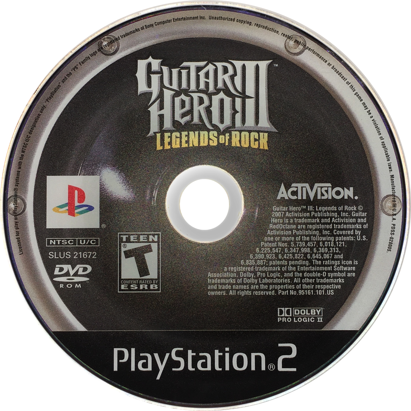 Guitar Hero Iii - Guitar Hero Iii Legends Of Rock Ps2 (1402x1402), Png Download