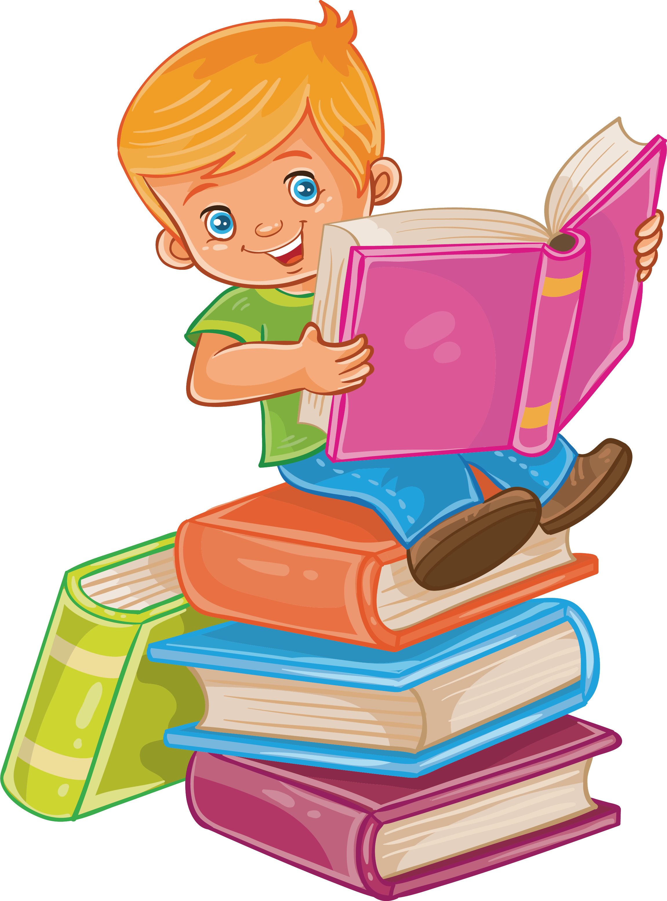 Child Reading Royalty-free Illustration - Read A Book Png (2301x3106), Png Download