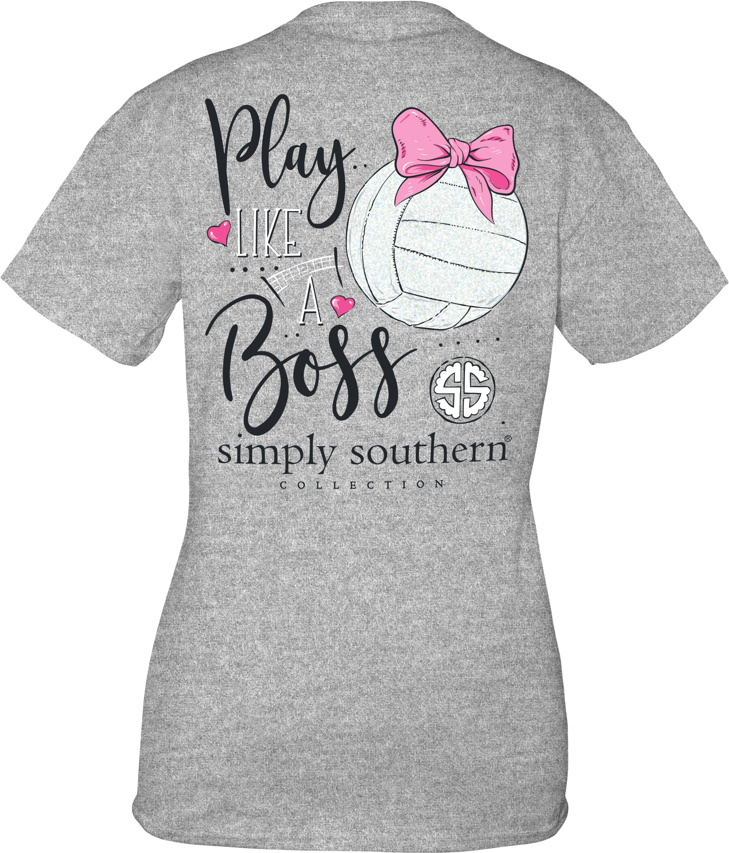 Youth 'play Like A Boss' Volleyball Short Sleeve Tee - Simply Southern Volleyball Shirts (2423x2820), Png Download