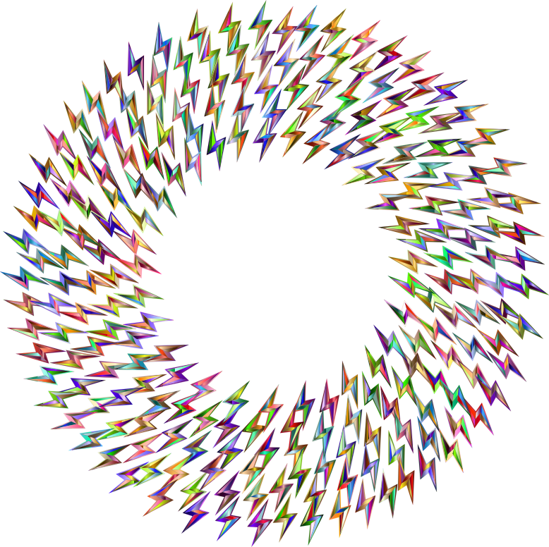 Lightning Bolt Frame Chromatic - Circulo Espiral De Color (778x776), Png Download