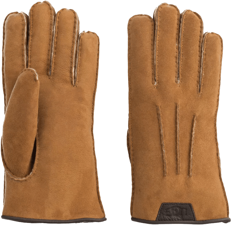 Cognacfarbene Ugg Handschuhe Casual Glove With Leather - Suede (796x777), Png Download