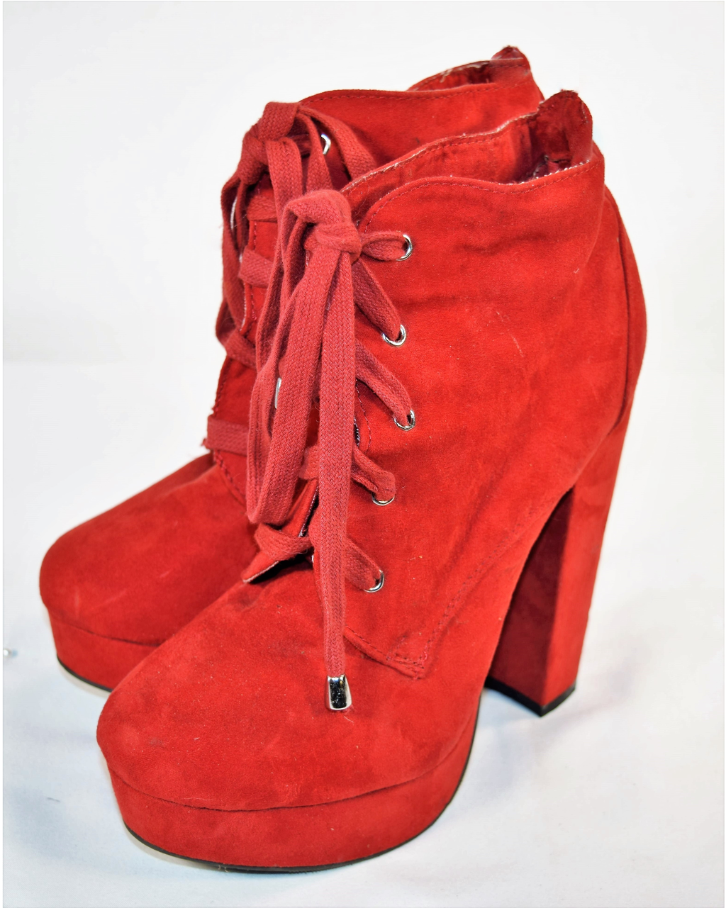 Forever 21 Fabulous Fun In Tomato Red Suede Platform - Basic Pump (1280x1280), Png Download