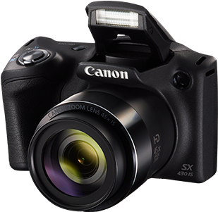 Canon Powershot Sx430 Is - Canon Powershot Sx430 Is Black Digital Camera (800x500), Png Download