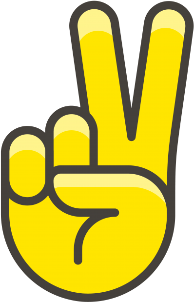 Victory Hand Emoji - Icon (866x650), Png Download