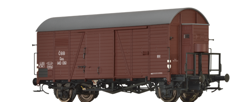 47952 Covered Freight Car Gms Öbb - 47942 Brawa (1200x474), Png Download
