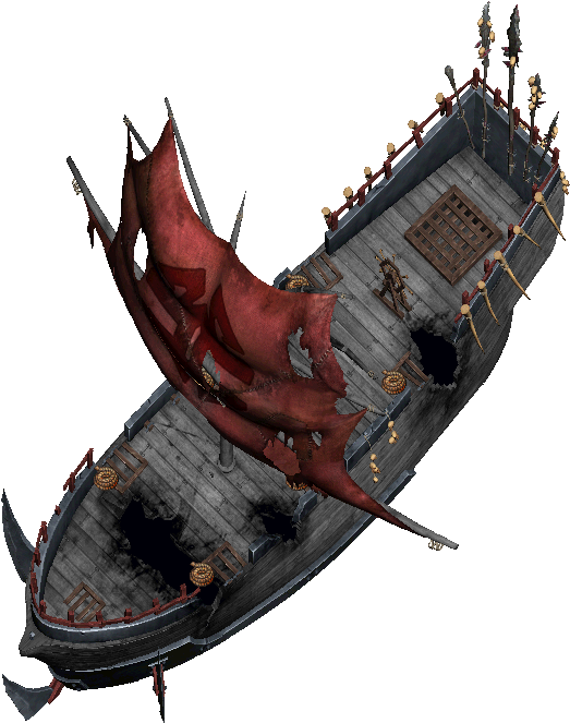 A Slight Moderately Damaged Orc Ship - Orc Ships (551x695), Png Download