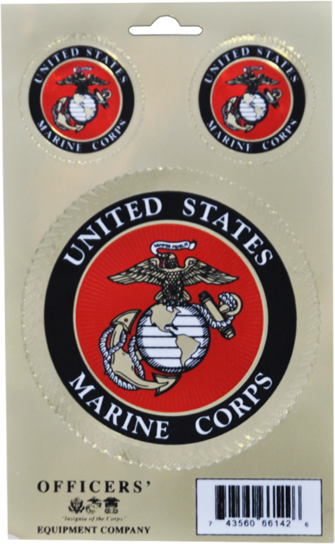 Gold Embossed Usmc Emblem Decal Set - United States Marine Corps Seal (800x800), Png Download
