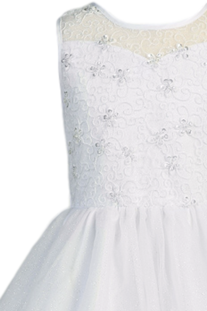 Tulle Girls Communion Dress W Sequin Pearl - Cocktail Dress (683x1024), Png Download
