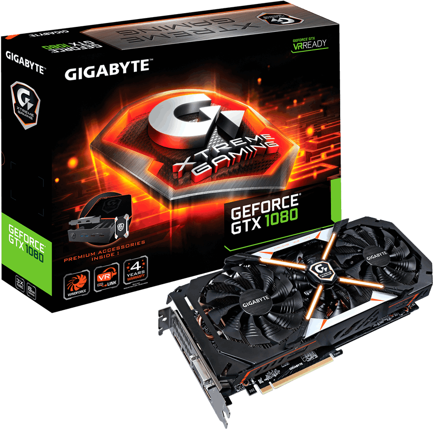 Geforce Gtx 1080 Xtreme Gaming Premium Pack - Graphic Card Gigabyte 1080 (1000x1000), Png Download