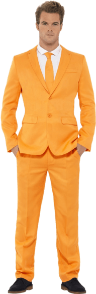 Orange Stand Out Suit - Man In An Orange Suit (366x580), Png Download